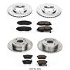 Power Stop K698 Front and Rear Z23 Carbon Fiber Brake Pads with Drilled & Slotted Brake Rotors Kit