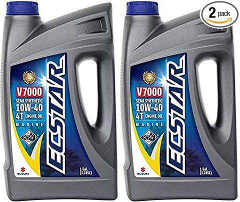 Suzuki ECSTAR V7000 10W-40 Marine 4-Stroke Engine Oil, 2 Gal (990C0-01E30-GLNx2