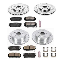 Power Stop K5516 Front and Rear Z23 Carbon Fiber Brake Pads with Drilled & Slotted Brake Rotors Kit