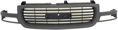 Perfit Liner New Front Black/Dark Gray Grille Grill Replacement For 99-02 Sierra 1500 Pickup Truck 00-06 Yukon SUV XL 1500 Fits GM1200429 19130786