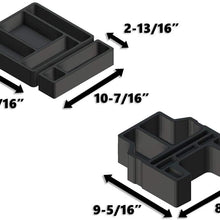 Red Hound Auto Center Console Organizer 3 Piece Set Vehicle Inserts Compatible with Chevy Chevrolet GMC Silverado Sierra 1500 2500 2015 2016 2017 2018 Black Made in USA Fold Down Console Only