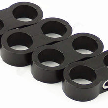 -4AN Hose Separator Clamp - Fuel line Mounting Clamps,Aluminum Hose Fitting Adapter, Great for 1/4 Fuel Hose, Oil Line, Brake Line, Water Pipe and Gas Line,4Pcs/Pack,Black