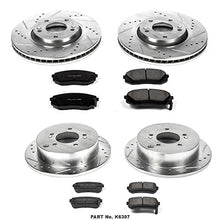 Power Stop K6307 Front and Rear Z23 Carbon Fiber Brake Pads with Drilled & Slotted Brake Rotors Kit