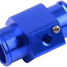 32Mm Car Water Temp Temperature Gauge Joint Pipe Sensor Radiator Hose Adapter Tube Connector Aluminum Alloy Blue