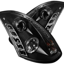 Spyder 5011060 Infiniti G35 03-07 2DR Projector Headlights - Xenon/HID Model Only (Not Compatible With Halogen Model) - LED Halo - DRL - Black - High H4 (Included) - Low D2R (Not Included) (Black)