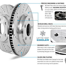 Power Stop K5551 Front and Rear Z23 Carbon Fiber Brake Pads with Drilled & Slotted Brake Rotors Kit