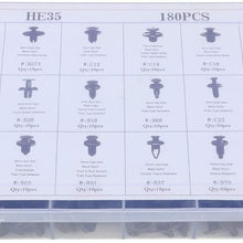 LUJUNTEC 180Pcs Bumper Retainer Clips Auto Fasteners Rivet Clips Body Fastener Clips with Plastic Box