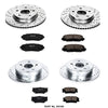 Power Stop K4100 Front and Rear Z23 Carbon Fiber Brake Pads with Drilled & Slotted Brake Rotors Kit