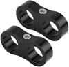 Terisass 2 Pcs AN10 Hose Separator Clamp Hose Fitting Adapter for Fuel Hose Bracket Aluminum Alloy Black Billet Fuel Hose Separator Universal (Black)