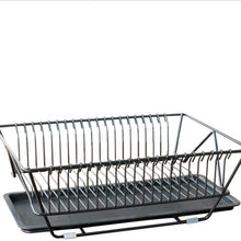 Chenbz Multifunctional Kitchen Stainless Steel Dish Rack with Tray - Swivel Spout Dish Drainer Drying Rack Black (Color : Black)