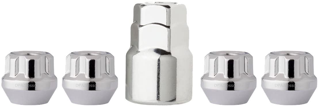 DPAccessories LOB2L6HC-CH04LK4 Chrome Wheel Locks 12x1.5 Open End Bulge Acorn 19mm & 13/16