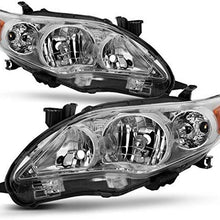 For 2011-2013 Toyota Corolla Chrome Clear Headlights Front Lamps Direct Replacement Left + Right Pair