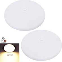 Facon 4-1/2'' LED RV Puck Light Super Slim Under Cabinet Light, 2-Packs Surface Mount Ceiling Dome Light with Push Switch, 12V DC Interior Light for RV Camper Trailer Motorhome, 4000K Cool White Light