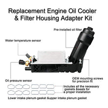 5184294AE Engine Oil Cooler and Oil Filter Housing Adapter Assembly with Gaskets Sensor-Compatible with 2011-2013 3.6L V6 Chrysler 200 300, Dodge Journey, Avenger, Durango, Cherokee, Wrangler, Ram