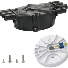 Ignition Distributor Cap and Rotor Kit Compaitble with Chevy CMC 4.3 Vortec 1996-2005 Astro, 1995-2005 Blazer, 1995-2004 S10, 1999-2006 Silverado, 1995-2001 Jimmy with Replace OE # D328A 10452458 D465