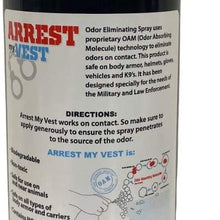 Arrest My Vest Odor Eliminating Spray for Body Armor, K-9's and Vehicles 2 16 oz Bottles, 1 Midnight Fragrance and 1 Unscented. Completely Safe on All Body Armor, Fabrics, Upholstery and Leather