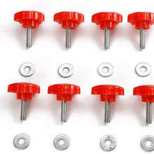 Jecar 8 Hardtop Quick Removal Bolts Thumb Screws & 8 D Ring Tie Down Anchors for Jeep Wrangler YJ JK JKU Sports Sahara Freedom Rubicon X Unlimited X 2 4 door 1995-2019 accessories, Red