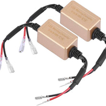 Terisass Pair of H1 H3 LED Headlight Load Resistor Wiring Error Free Decoder Anti-Flicker Resistors Error Canceller