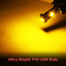 Yorkim 194 Led Bulb Amber Canbus Error Free 3-SMD 2835 Chipsets, T10 Amber Interior Led For Car Dome Map Door Courtesy License Plate Trunk lights with 194 168 W5W 2825 Sockets Pack of 10, Amber Yellow