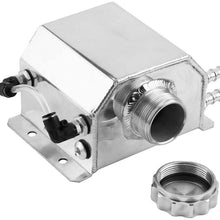 Ejoyous Car Modified 1L Alloy Aluminum Coolant Tank,Engine Oil Catch Can Breather Tank Bottle Polished Square Type