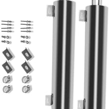 DEMOTOR PERFORMANCE 2PCS 3"X 16" Inch Polished Stainless Steel Radiator Overflow Tank Universal Fit