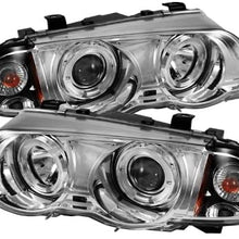 Spyder 5008947 BMW E46 3-Series 99-01 4DR Projector Headlights 1PC - LED Halo - Amber Reflector - Black - High H1 (Included) - Low H1 (Included)