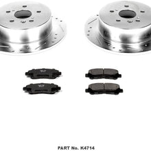 Power Stop K4714 Rear Brake Kit with Drilled/Slotted Brake Rotors and Z23 Evolution Ceramic Brake Pads