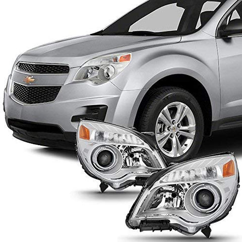 For 2010 2011 2012 2013 Chevy Equinox LT & LS Halogen Type Projector Headlight Headlamp Left & Right Set