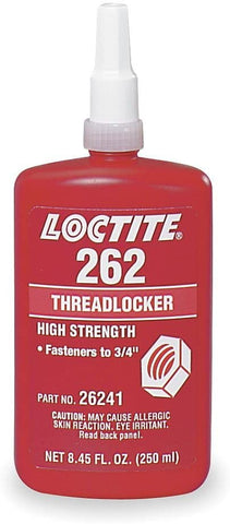 LOCTITE 2628482; Threadlocker - High Strength - MODEL : 26241 Container Size: 250 ml. Tube Color: