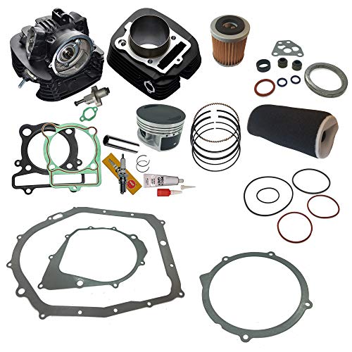 TOP NOTCH PARTS CYLINDER HEAD PISTON GASKET OIL AIR FILTER TOP END KIT SET FITS YAMAHA BRUIN 350 2004 2005 2006