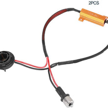 Single Resistance Aluminum Wire 1 Pair 1156P 50W8RJ Single Resistance Wire LED Load Resistors Connector for Turn Signal Bulb for Headlight/Fog Light/Daytime Running Light (DRL) with 115P Socket