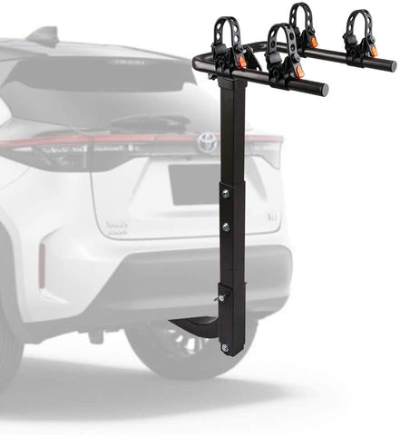 ZESUPER 3-Bike Rack Deluxe Locking Heavy Duty Bicycle Carrier for Cars, SUVS, Trucks, Vans and Minivans with a 2'' Hitch Receiver Rack Hitch Mount