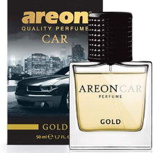 AREON MCP04 Car Perfume 1.7 Fl Oz. (50ml) Glass Bottle Air Freshener, Gold