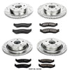 Power Stop K2166 Front and Rear Z23 Carbon Fiber Brake Pads with Drilled & Slotted Brake Rotors Kit