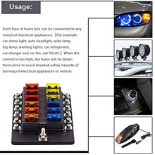 12V 24V Blade Fuse Box Holder 12/6 Ways Modified Fuse Box Terminal Block with LED Warning Light for Car Boat Marine Trike (Color : 12 Ways)