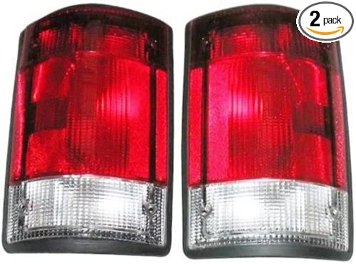 1995-2007 Ford E150 E250 E350 Econoline Van & 2000-2005 Excursion Taillight Taillamp Rear Brake Tail Light Lamp Pair Set Right Passenger AND Left Driver Side (1995-2007)