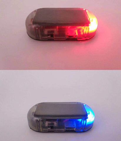 Be-one Solar Car Dummy Alarm LED Light, Simulated Imitation Security System Anti-Theft Flashing Blinking Lamp(Red + Blue)