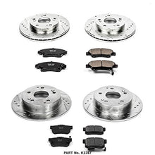 Power Stop K2387 Front and Rear Z23 Carbon Fiber Brake Pads with Drilled & Slotted Brake Rotors Kit