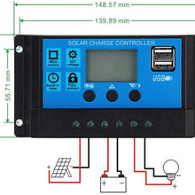 Solar Charge Controller, Solar Panel Charge Controller 60A/50A/40A/30A/20A/10A 12V 24V Auto Solar Charge Controller Solar Battery Charger LCD Display Dual USB Port (50A)