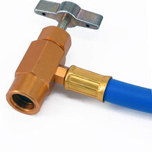 R134a AC Refrigerant Recharge Hose Kit with Measuring Pressure Gauge and 1/2’’ Acme Can Opener Tap Dispensing Valve Fit for Automotive or Home Air Conditioners and Refrigerator Refrigerant Charging