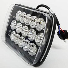 7" x 6" 45W 15-LED replacement Sealed Beam Black Housing Headlight H6052 H6054 H6014