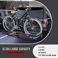 KING BIRD Upgraded 550LBS Capacity 60" x 24" x 6" Hitch Mount Folding Cargo Carrier Fits to 2'' Receiver,Heavy Duty Cargo Basket with Trailer Hitch Lock,Hitch Stabilizer,Net and Straps