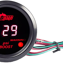 ESUPPORT Car 2" 52mm Digital Oil Press Pressure Gauge Red LED