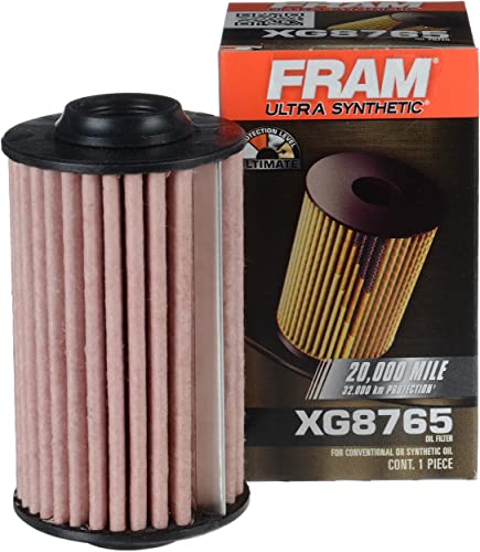 FRAM Ultra Synthetic Automotive Replacement Oil Filter, Designed for Synthetic Oil Changes Lasting up to 20k Miles, XG8765 (Pack of 1)