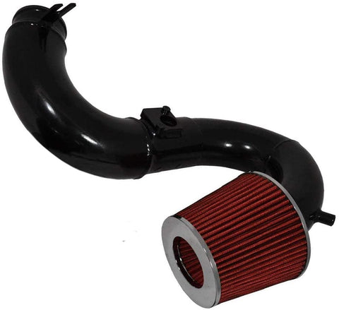 For 2012-2014 Honda Civic (SI Model Only) 3 Inch Aluminum High Flow Cold Air Intake System Black Pipe with Air Filter Red