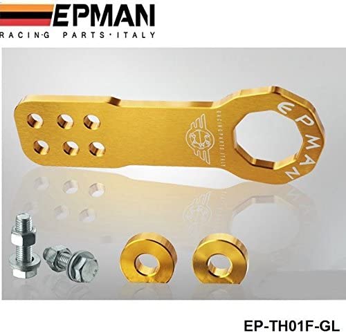 EPMAN Universal All Model Car Trailer Hook Aluminum Tow hook Towing Racing Front (Gold)