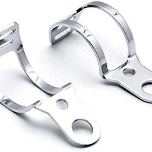 Yc 2 Pcs Motorbike Turn Signal Mount Bracket Universal Indicator Fork Bracket Clamp Headlight Holde 30-43mm Metal Fork Relocation Clamps Brackets (Chrome)