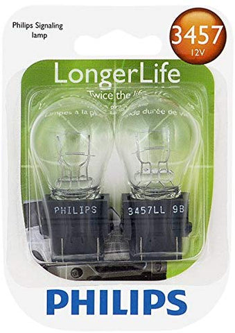 Philips 3457 LongerLife Miniature Bulb, 2 Pack