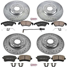 Power Stop K5754 Front and Rear Z23 Carbon Fiber Brake Pads with Drilled & Slotted Brake Rotors Kit