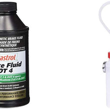 Castrol 12509 Dot 4 Brake Fluid (12 Oz) + Allstar Performance ALL11017 Bleeder Bottle with Magnet and Check Valve